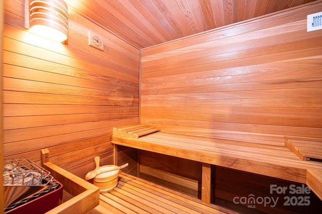 view of sauna