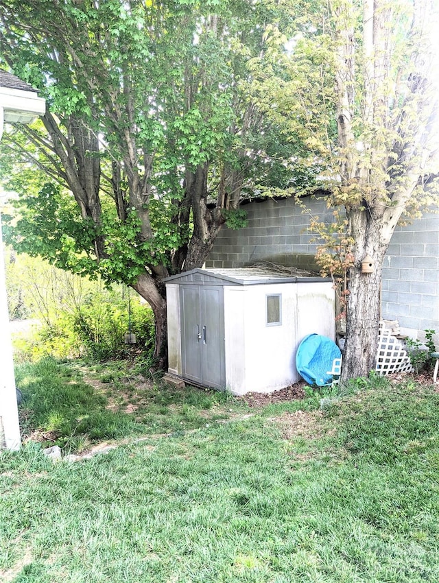 view of shed