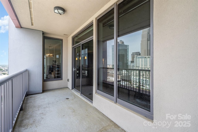 balcony with a view of city