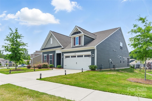 4069 Havenport Cir, Tega Cay, SC 29708 - view of front of home with driveway, a front lawn, board and batten siding, roof with shingles, and an attached garage