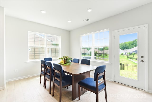 4069 Havenport Cir, Tega Cay, SC 29708 - dining space with recessed lighting, baseboards, and light wood-type flooring