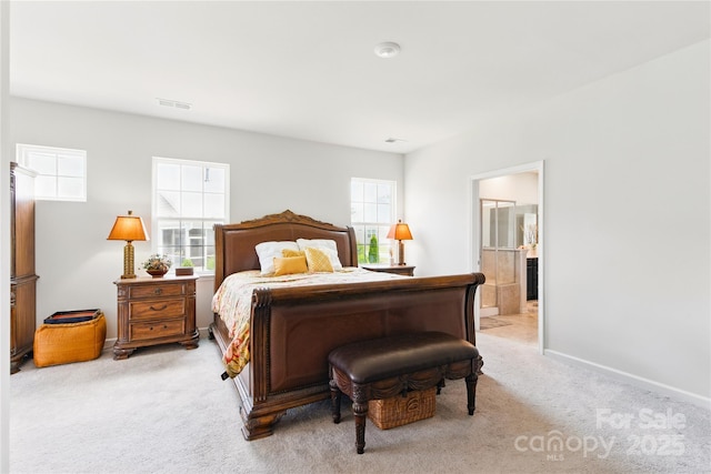 4069 Havenport Cir, Tega Cay, SC 29708 - bedroom featuring light carpet, ensuite bathroom, and baseboards