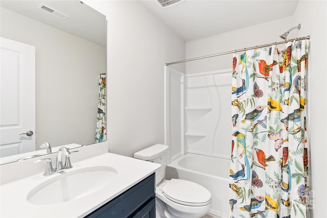 4069 Havenport Cir, Tega Cay, SC 29708 - bathroom with vanity, toilet, and shower / bathtub combination with curtain