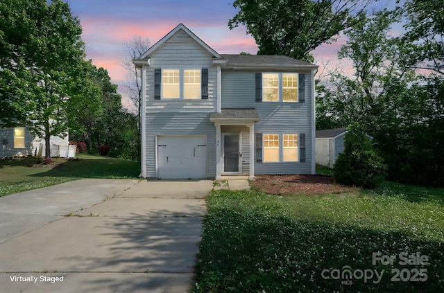 1175 Valley St Unit 111, Statesville, NC 28677 - traditional home with concrete driveway, a garage, and a front yard