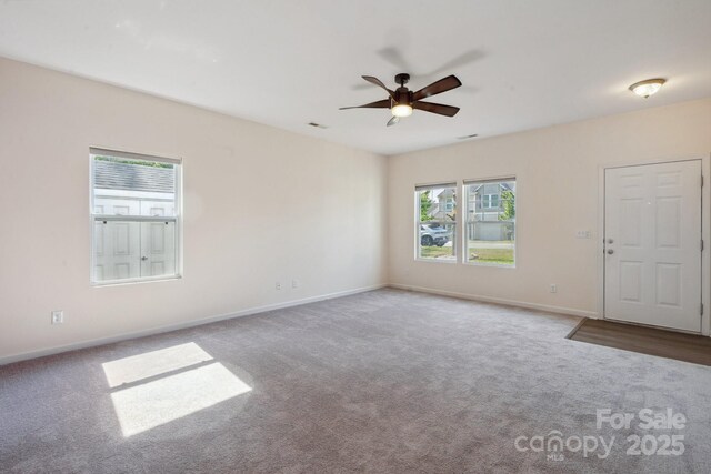 1175 Valley St Unit 111, Statesville, NC 28677 - unfurnished living room with a ceiling fan, a wealth of natural light, and carpet