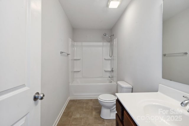 1175 Valley St Unit 111, Statesville, NC 28677 - full bathroom with toilet, shower / bathtub combination, vanity, and baseboards