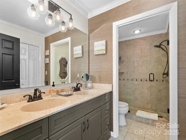 671 S Haywood St Unit 108B, Waynesville, NC 28786 - full bathroom featuring a sink, a stall shower, tile patterned floors, and toilet