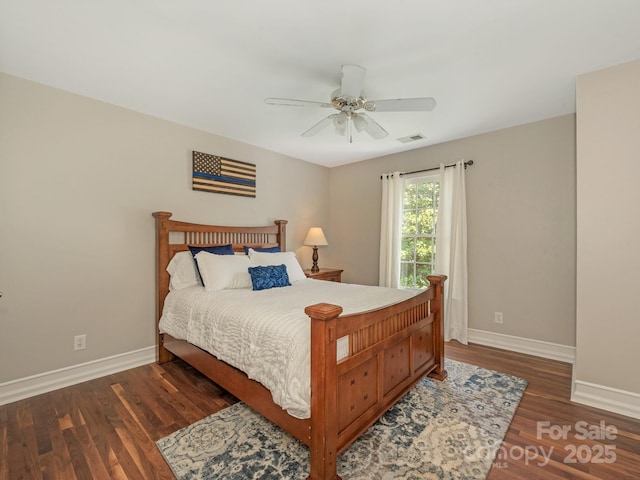 3721 Providence Plantation Ln, Charlotte, NC 28270 - bedroom featuring baseboards, wood finished floors, and ceiling fan