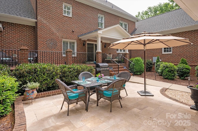 12048 Royal Portrush Dr, Charlotte, NC 28277 - view of patio / terrace with fence, outdoor dining area, and area for grilling