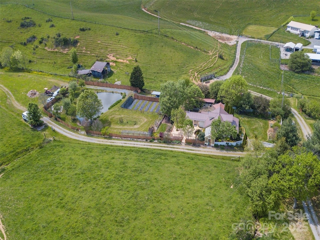drone / aerial view with a rural view