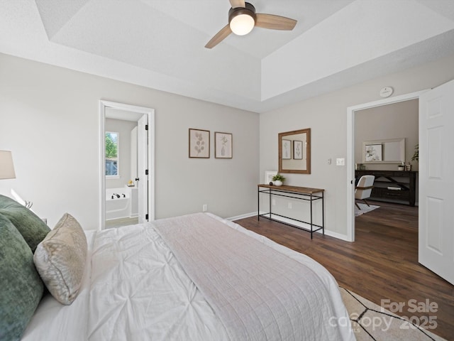 4101 New Castle Ln, Monroe, NC 28110 - bedroom with wood finished floors, baseboards, and ceiling fan