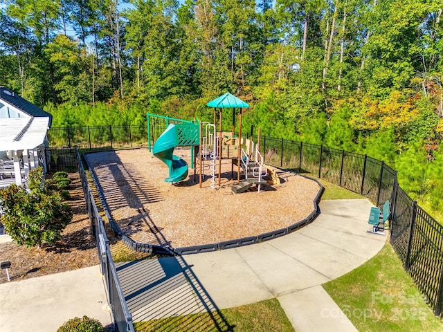 communal playground with fence