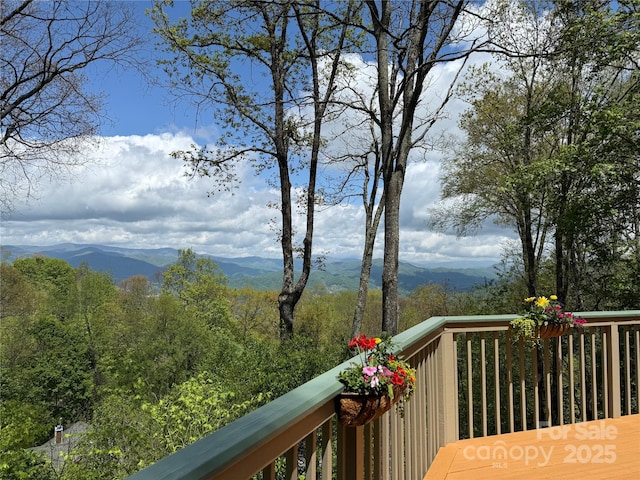 balcony with a mountain view