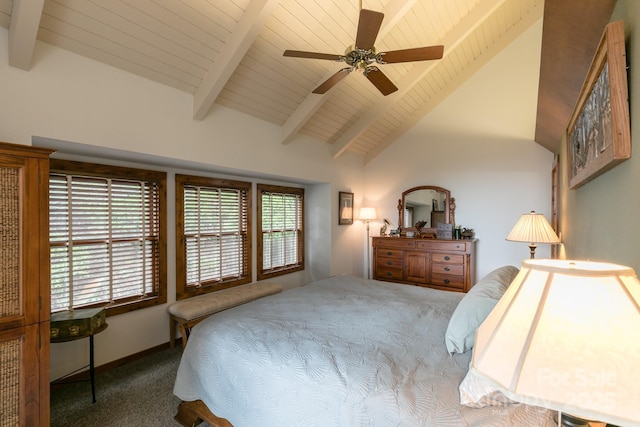 141 Ivy Ridge Rd, Burnsville, NC 28714 - carpeted bedroom featuring wood ceiling and a ceiling fan