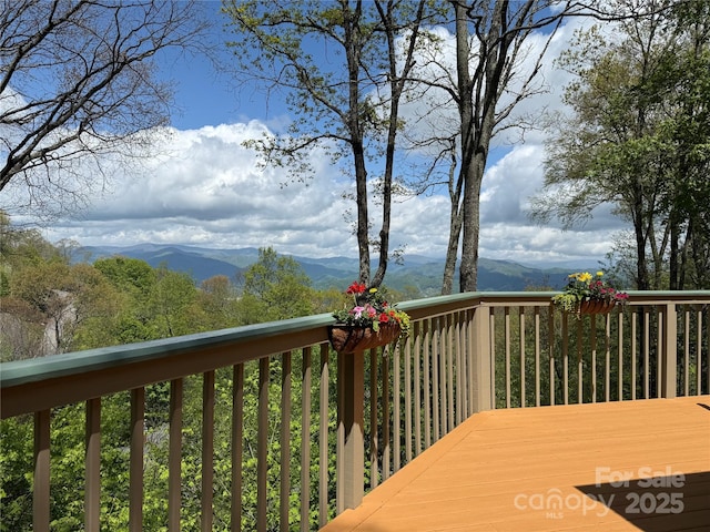 141 Ivy Ridge Rd, Burnsville, NC 28714 - wooden terrace featuring a mountain view