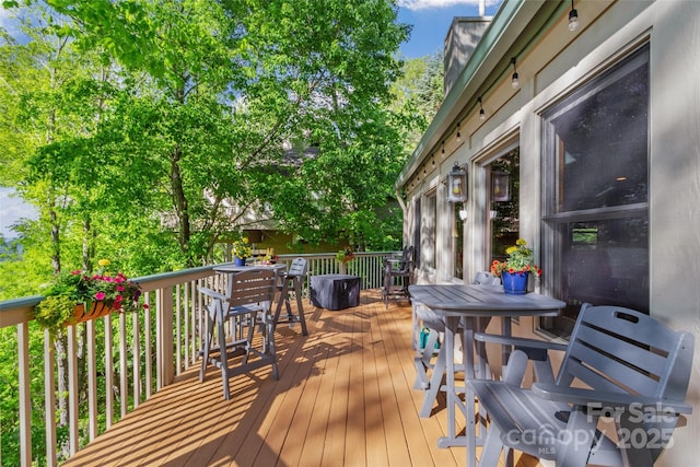 141 Ivy Ridge Rd, Burnsville, NC 28714 - deck with outdoor dining space