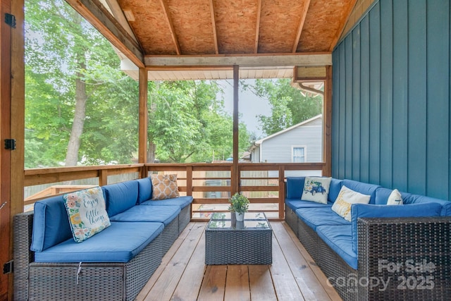 sunroom with an outdoor hangout area