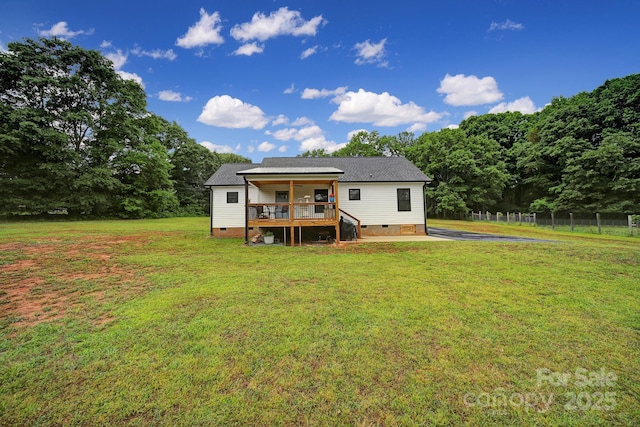 456 Rainbow Cir, Clover, SC 29710 - rear view of house featuring crawl space and a deck
