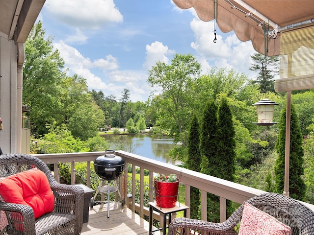 112 Deerlake Dr, Asheville, NC 28803 - balcony featuring a water view and view of wooded area