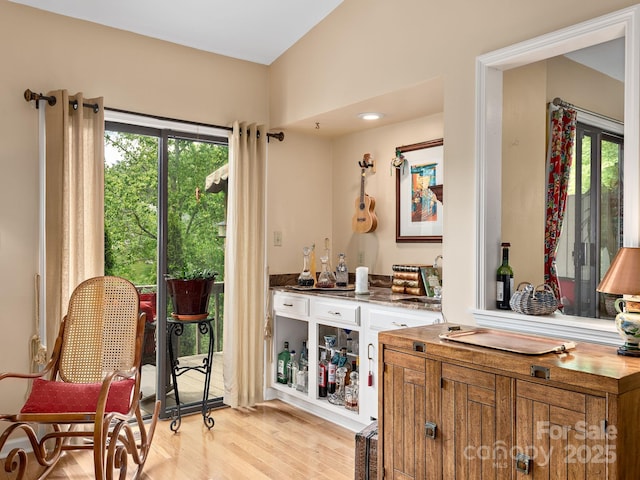 112 Deerlake Dr, Asheville, NC 28803 - sitting room featuring bar and light wood-style flooring