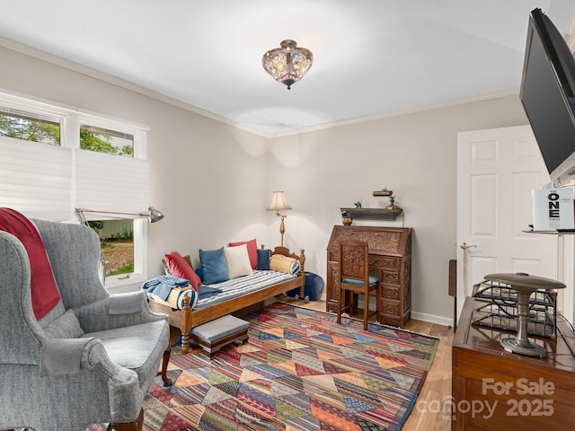 112 Deerlake Dr, Asheville, NC 28803 - sitting room featuring ornamental molding, wood finished floors, and baseboards
