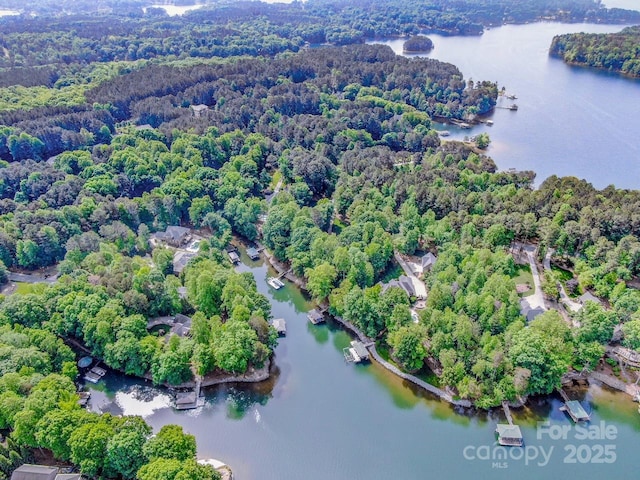 112 Eagle Chase Ln, Troutman, NC 28166 - aerial view of property and surrounding area featuring a nearby body of water and a heavily wooded area