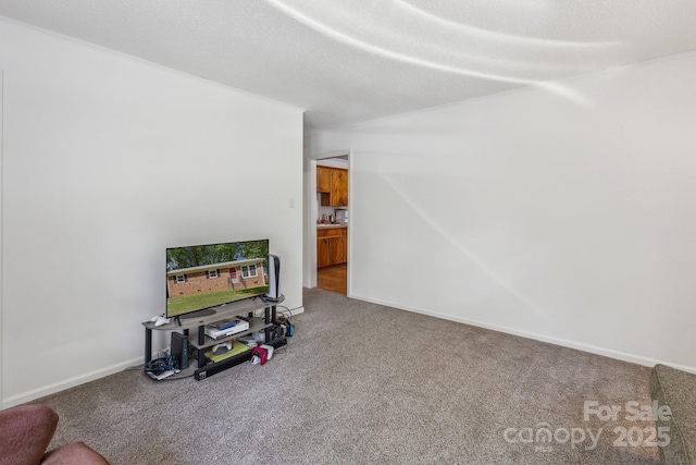 recreation room with carpet flooring
