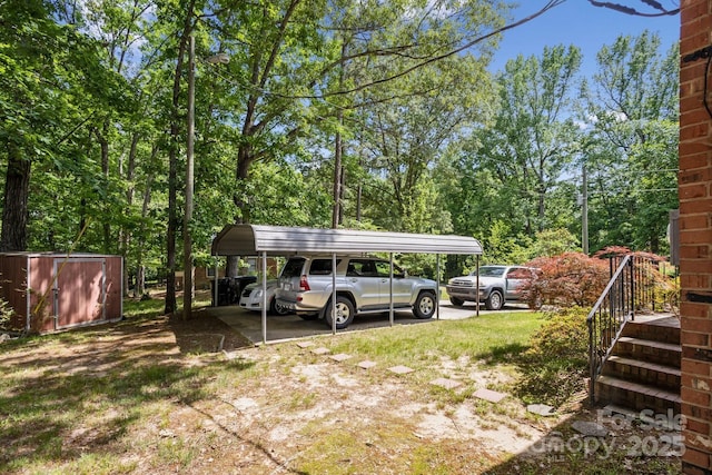 view of car parking with a carport
