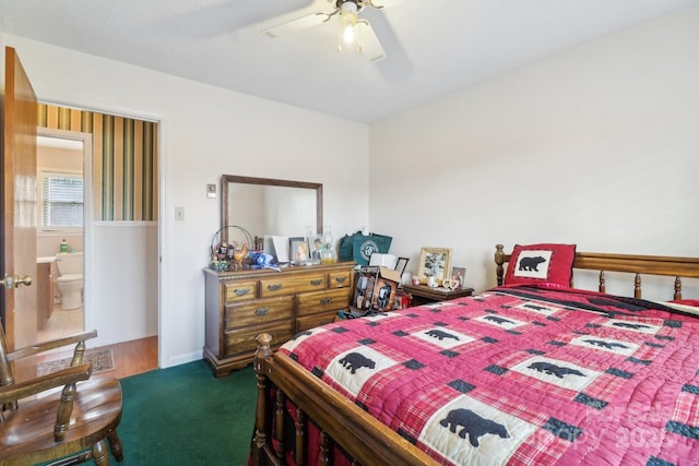 1177 Craigbrow Cir, Chester, SC 29706 - bedroom with baseboards, carpet flooring, and a ceiling fan
