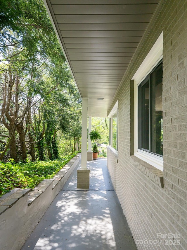 view of patio with a porch