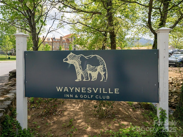 view of community sign