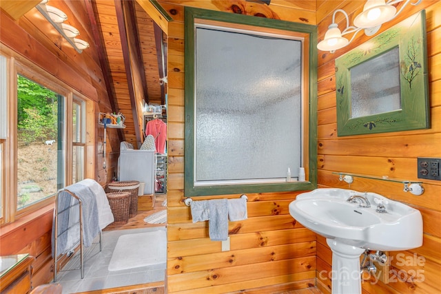 806 Twin Brook Dr Unit 6A, 6B, 7A, 7B, Waynesville, NC 28785 - bathroom featuring wood walls