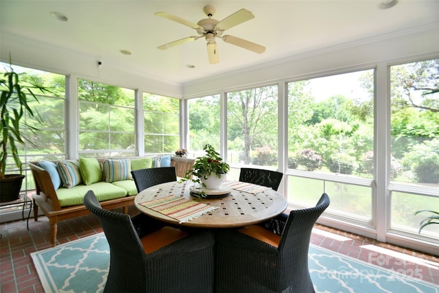 5827 Rileys Ridge Rd, Charlotte, NC 28226 - sunroom / solarium with a ceiling fan and plenty of natural light