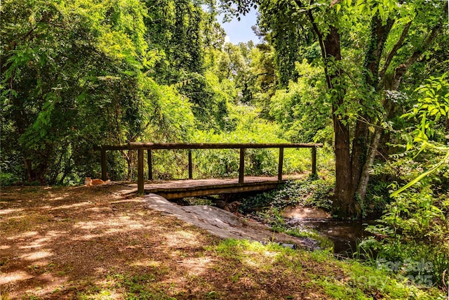 surrounding community with a wooded view