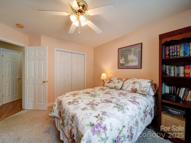 2547 Bill Thompson Rd, Lancaster, SC 29720 - bedroom with carpet, a closet, and a ceiling fan