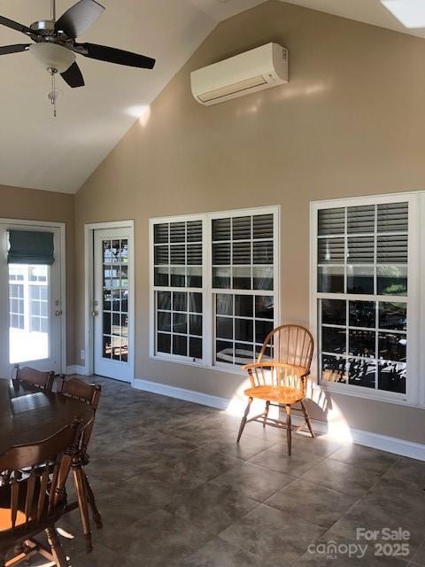 2547 Bill Thompson Rd, Lancaster, SC 29720 - view of patio with a wall unit AC and ceiling fan