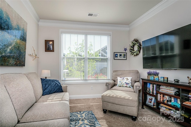 70 Cameo Dr, Flat Rock, NC 28731 - carpeted living area featuring crown molding, healthy amount of natural light, and baseboards