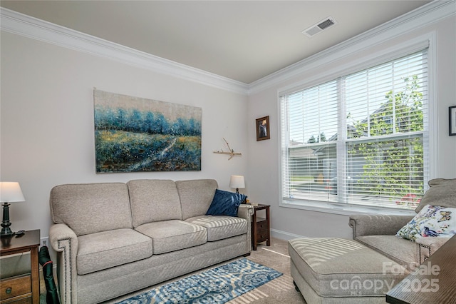 70 Cameo Dr, Flat Rock, NC 28731 - carpeted living area with crown molding and baseboards