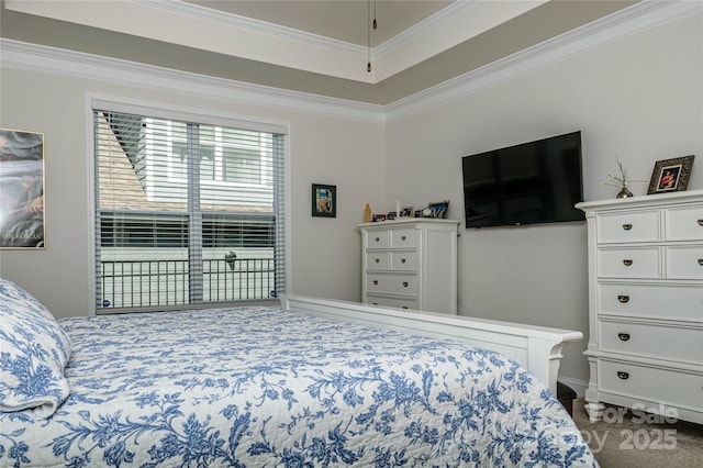 70 Cameo Dr, Flat Rock, NC 28731 - bedroom with ornamental molding and access to outside