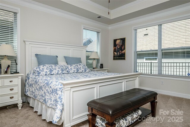 70 Cameo Dr, Flat Rock, NC 28731 - bedroom featuring light carpet, crown molding, and wainscoting