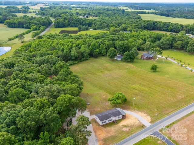 drone / aerial view featuring a rural view
