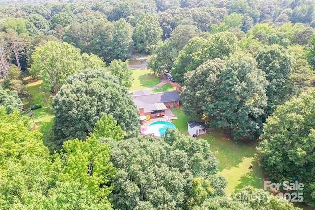4805 Nesbit Rd, Monroe, NC 28112 - birds eye view of property featuring a forest view