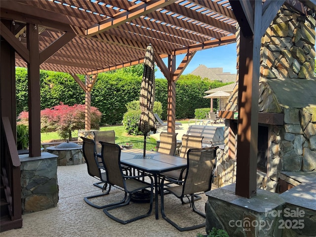3000 J R Ct, Stanley, NC 28164 - view of patio with outdoor dining space and an outdoor fire pit