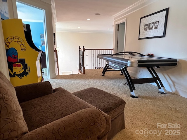 3000 J R Ct, Stanley, NC 28164 - rec room featuring crown molding and carpet
