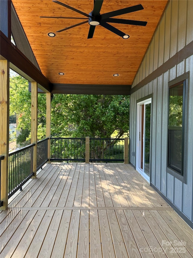 15 Woodchuck Cv, Alexander, NC 28701 - wooden deck with ceiling fan