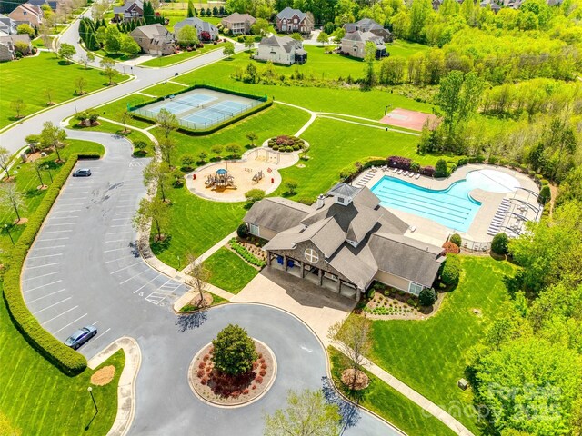 308 Hollister Estates Dr, Waxhaw, NC 28173 - bird's eye view of a pool area