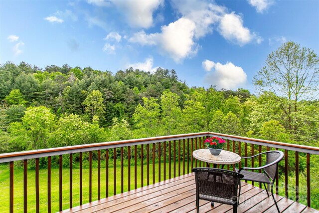 18 Benzington Way, Leicester, NC 28748 - wooden terrace featuring a yard and a view of trees