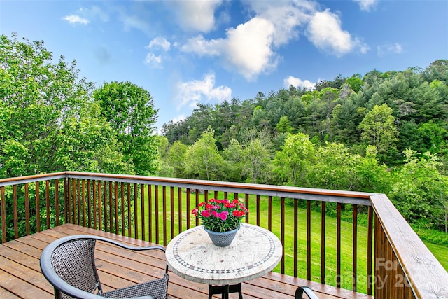 18 Benzington Way, Leicester, NC 28748 - wooden deck featuring a yard and a forest view