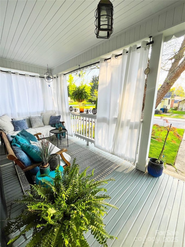 deck featuring a porch