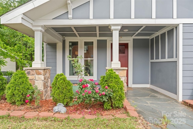 property entrance with a porch
